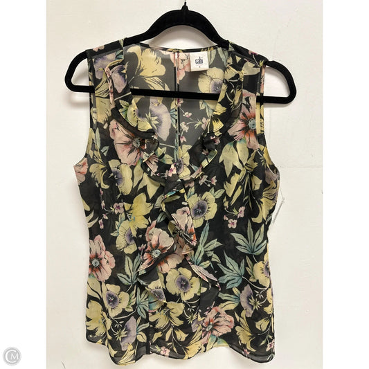 Top Sleeveless By Cabi In Floral Print, Size: S
