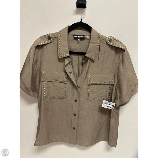 Blouse Designer By Karl Lagerfeld In Taupe, Size: S