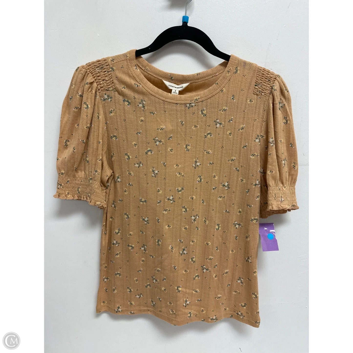 Top Short Sleeve By Lucky Brand In Brown, Size: S