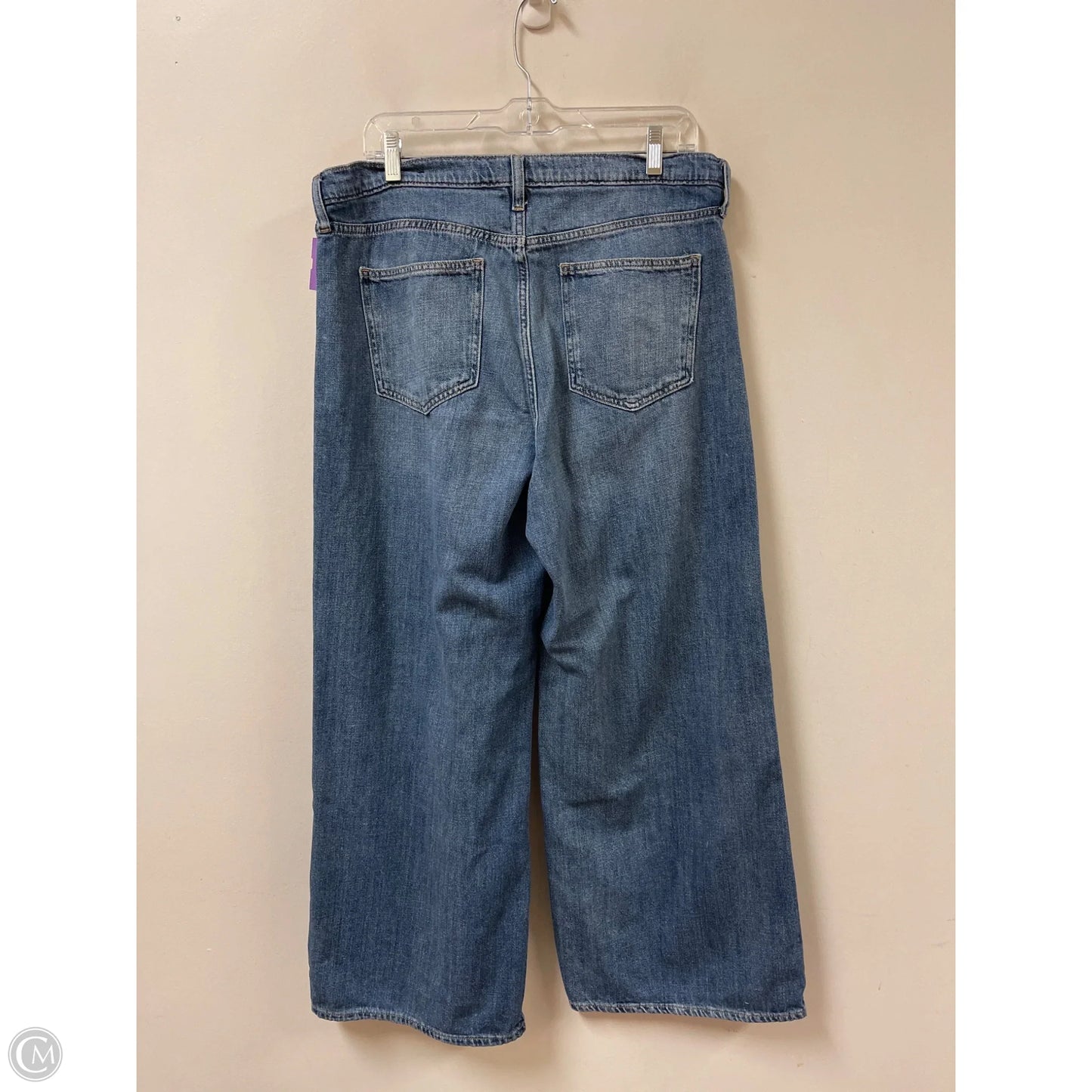 Jeans Wide Leg By Gap In Blue Denim, Size: 14