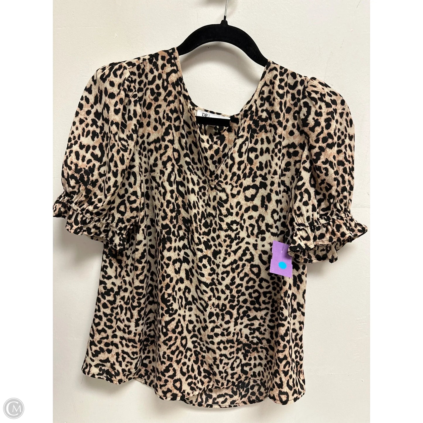 Top Short Sleeve By Dr2 In Animal Print, Size: M