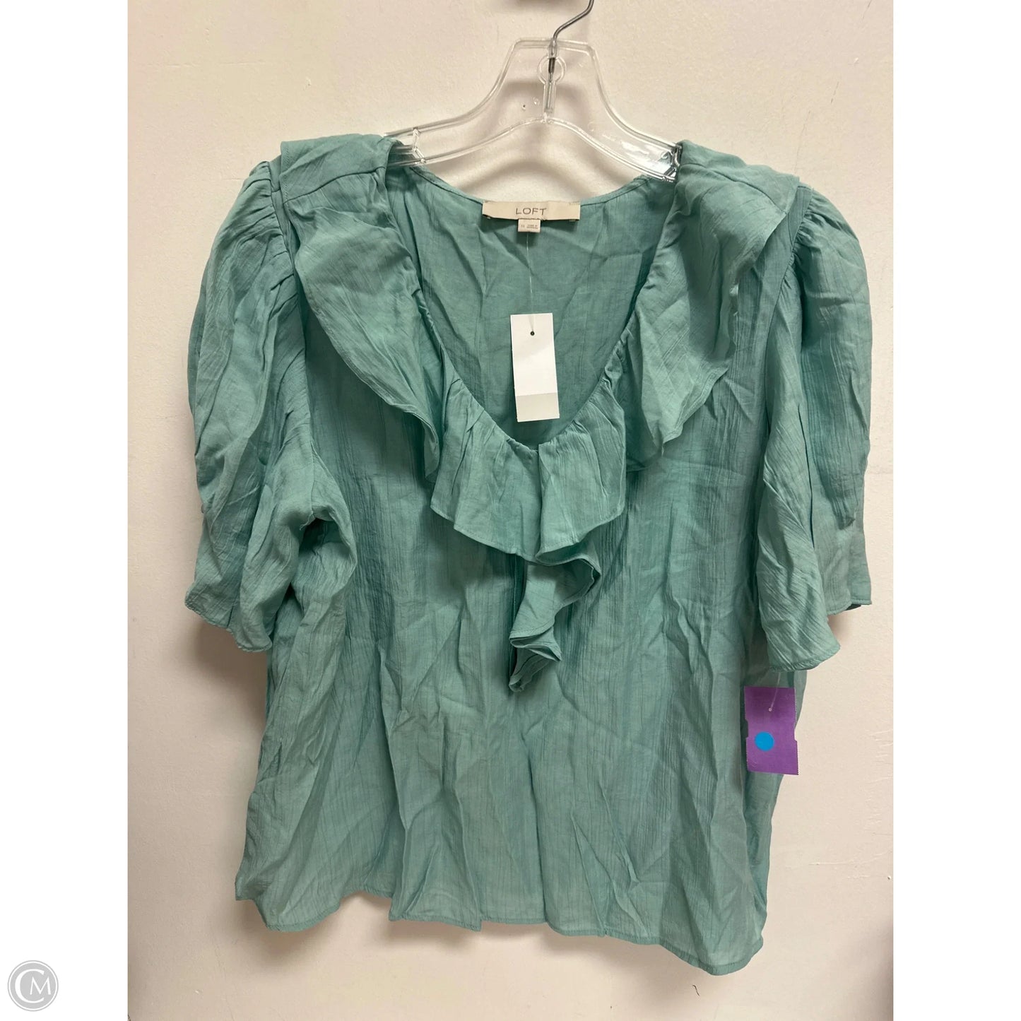 Top Short Sleeve By Loft In Blue, Size: M