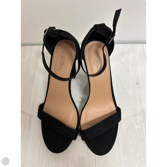 Sandals Heels Block By Just Fab In Black, Size: 10