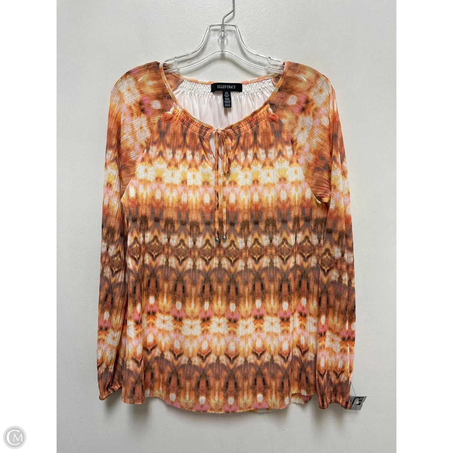 Top Long Sleeve By Ellen Tracy In Orange, Size: M
