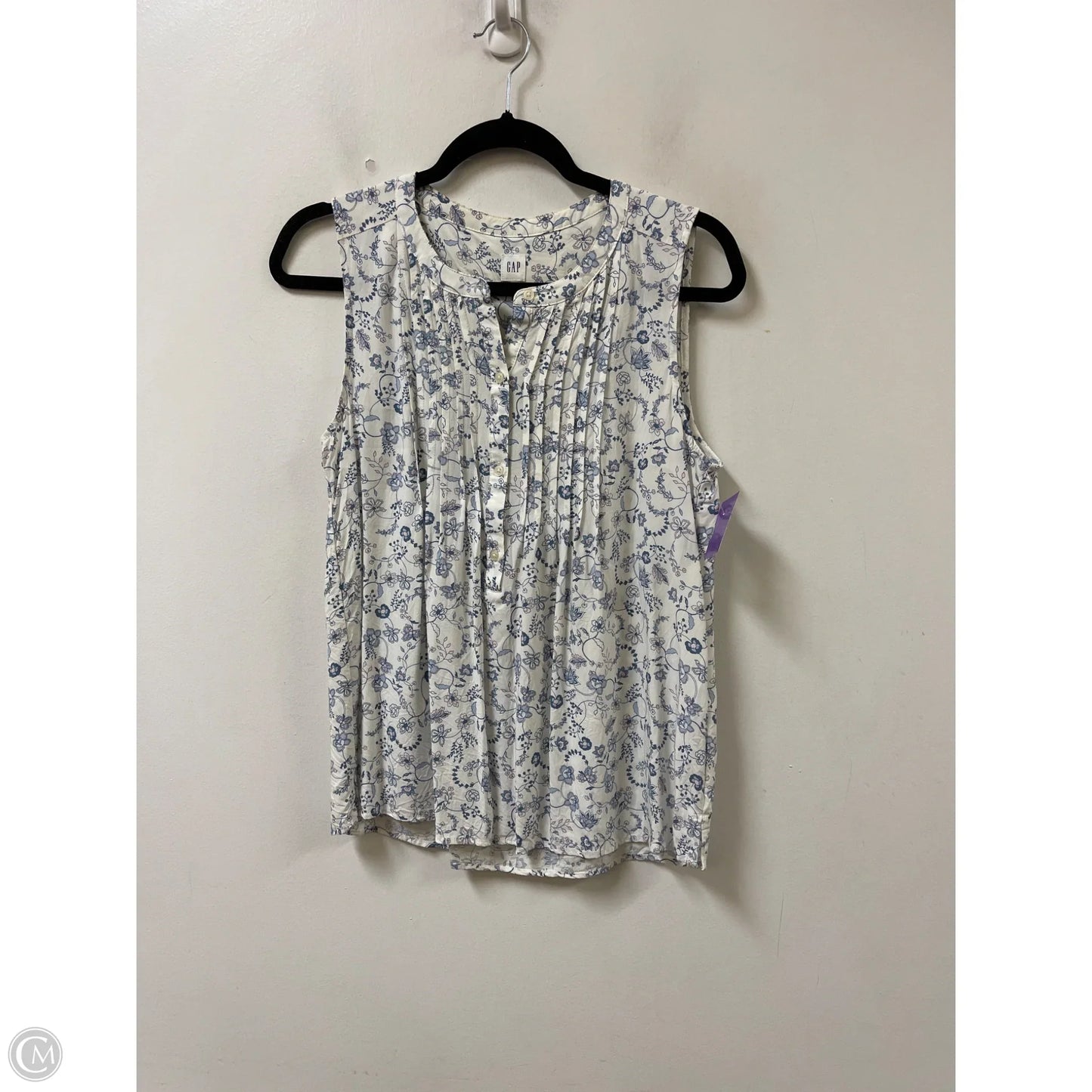 Top Sleeveless By Gap In Floral Print, Size: M