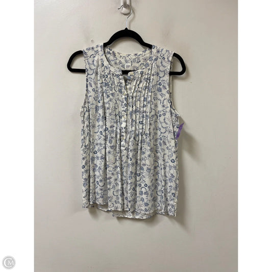 Top Sleeveless By Gap In Floral Print, Size: M