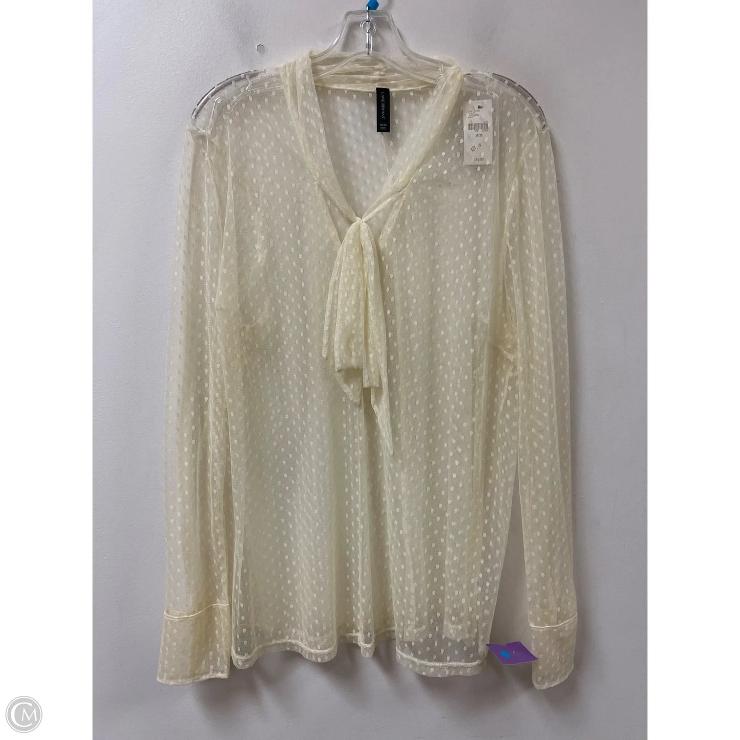 Top Long Sleeve By Lane Bryant In Cream, Size: 2x