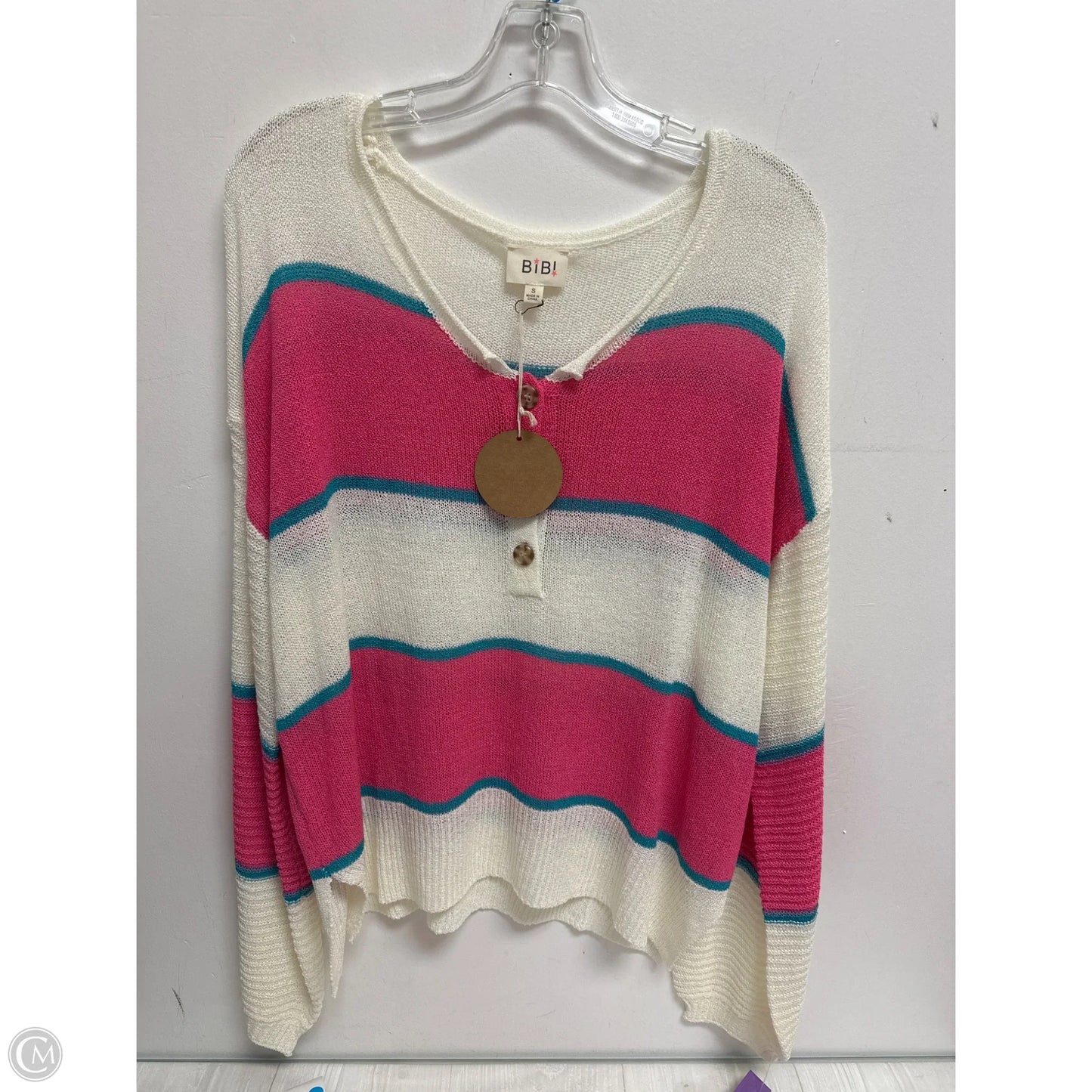 Top Long Sleeve By Bibi In Cream, Size: S