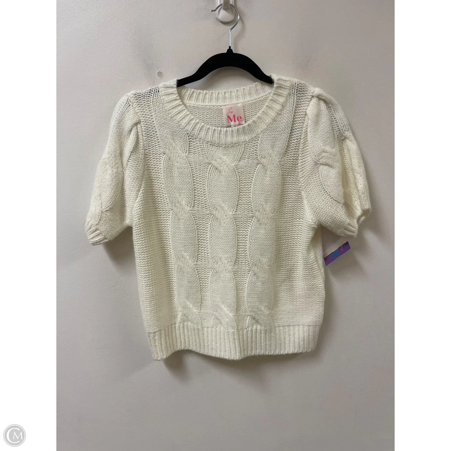 Sweater Short Sleeve By Clothes Mentor In Cream, Size: S
