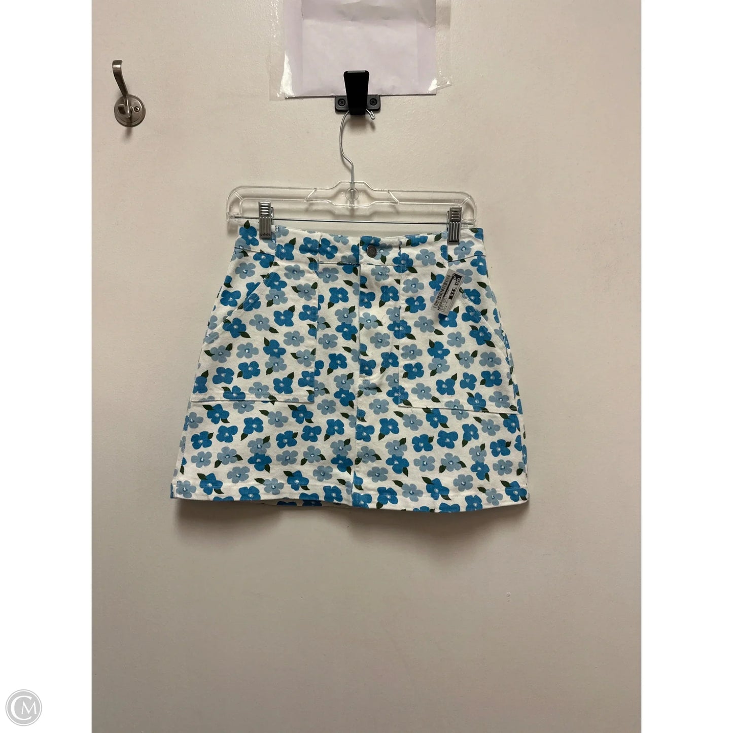 Skirt Mini & Short By Anniewear In Blue & White, Size: 4