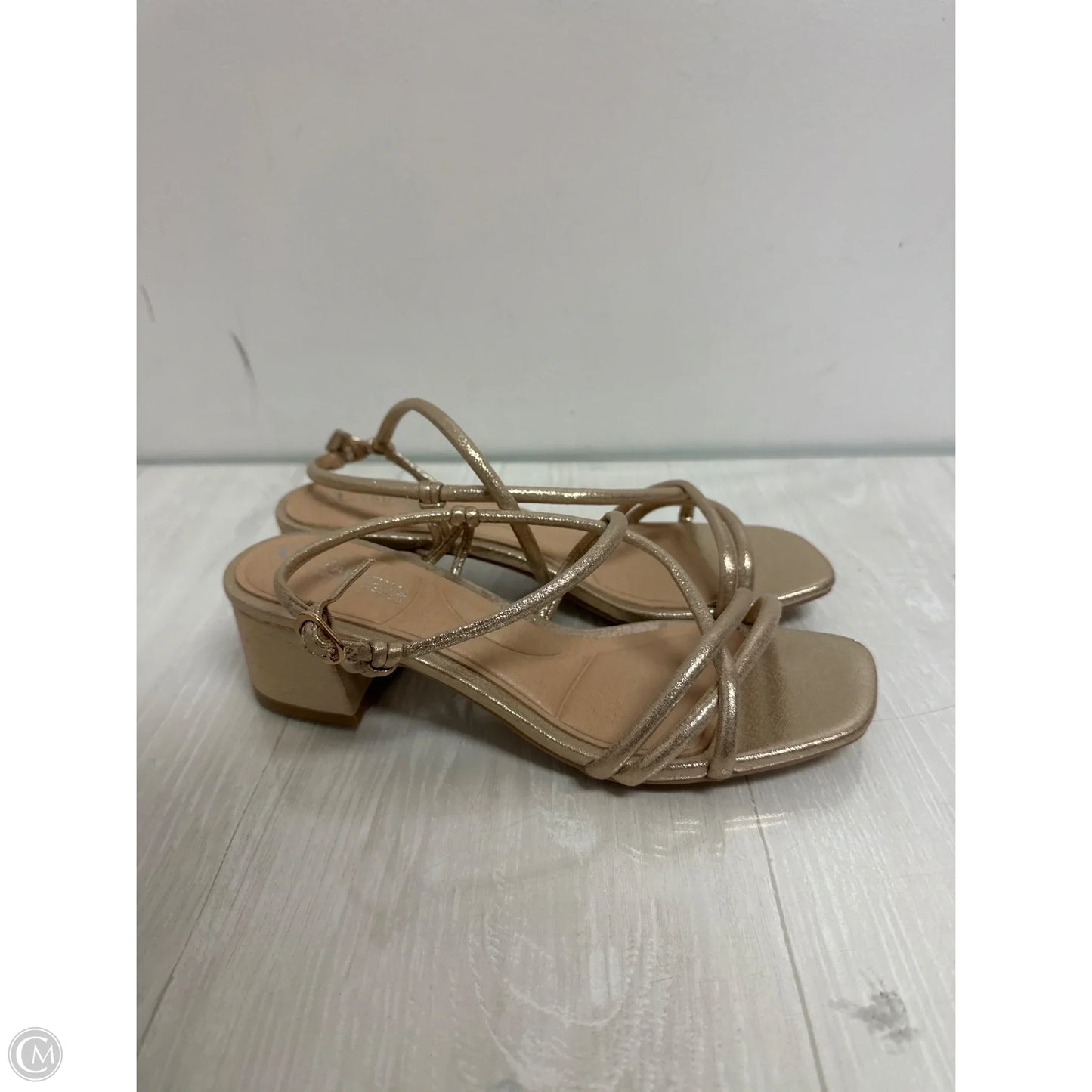 Sandals Heels Block By Cl By Chinese Laundry In Gold, Size: 8.5