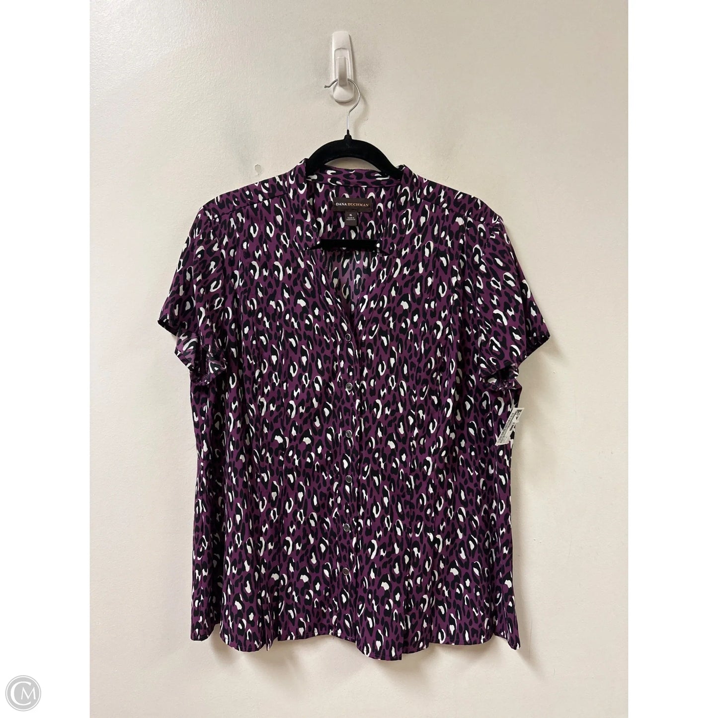 Top Short Sleeve By Dana Buchman In Purple, Size: Xl