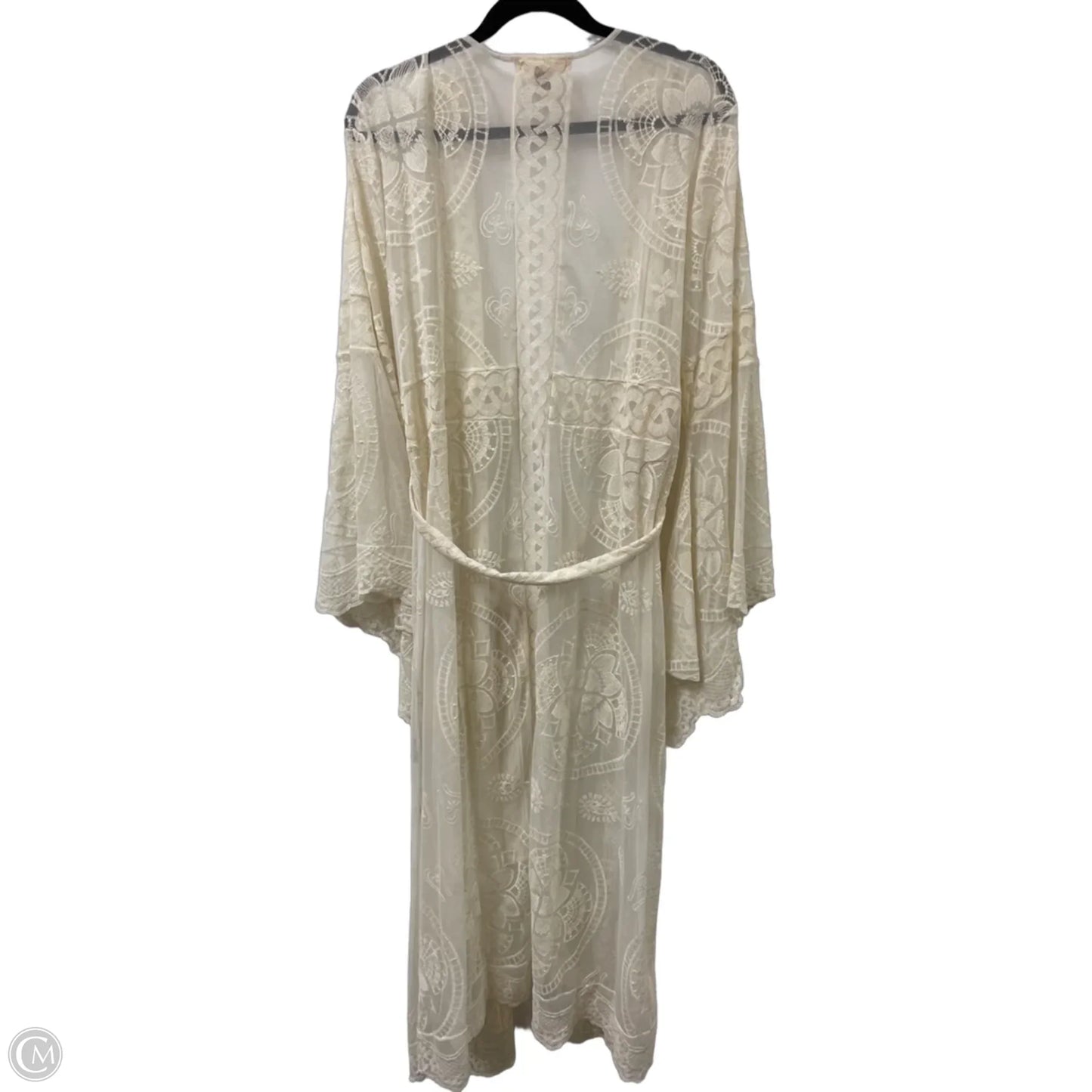 Kimono By Clothes Mentor In Cream, Size: 1x