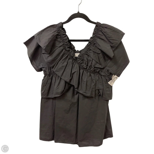 Blouse Short Sleeve By Hayden La In Beige, Size: L