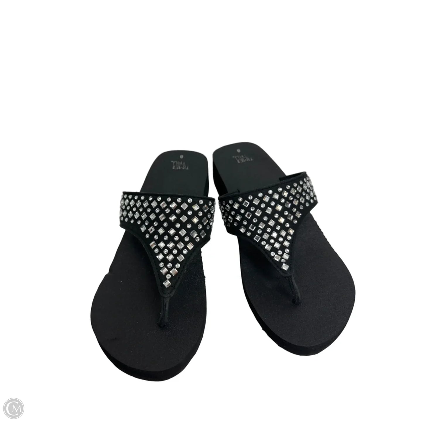 Sandals Flip Flops By Time And Tru In Black, Size: 8
