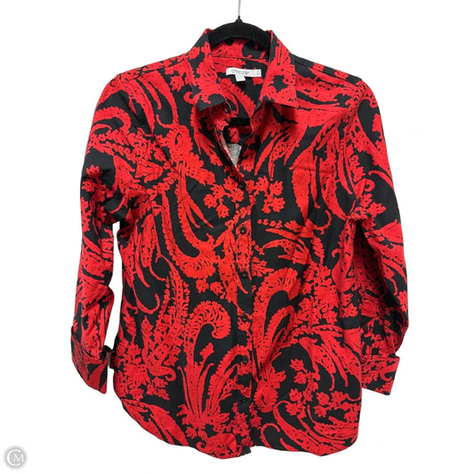 Blouse Long Sleeve By Chicos In Black & Red, Size: S