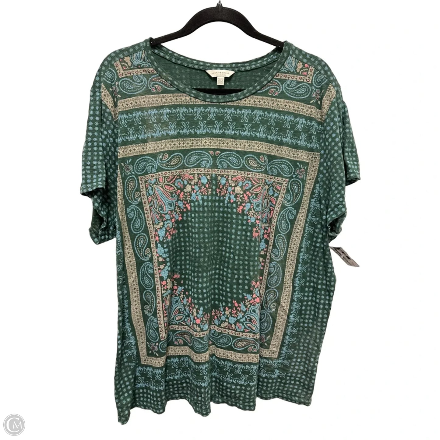 Top Short Sleeve Basic By Lucky Brand In Green, Size: 2x