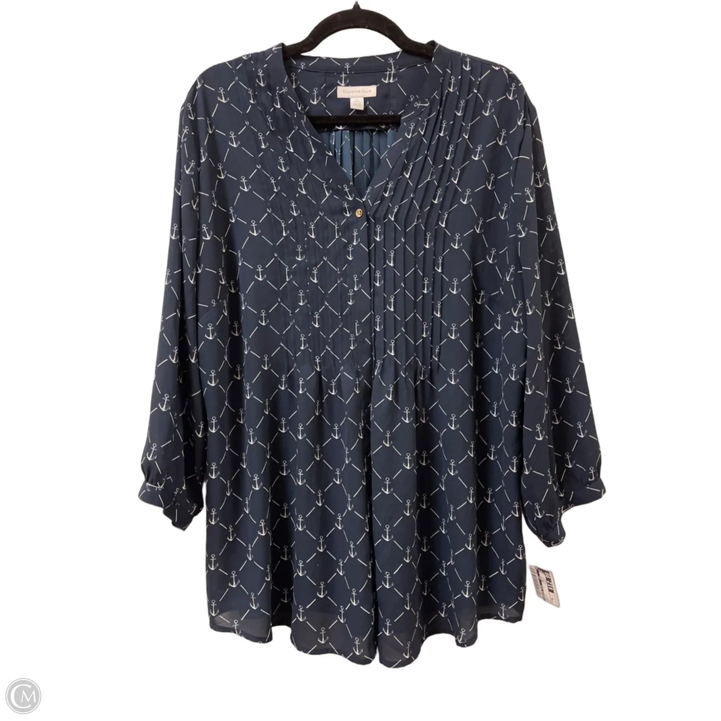 Top Long Sleeve By Charter Club In Navy, Size: Xl