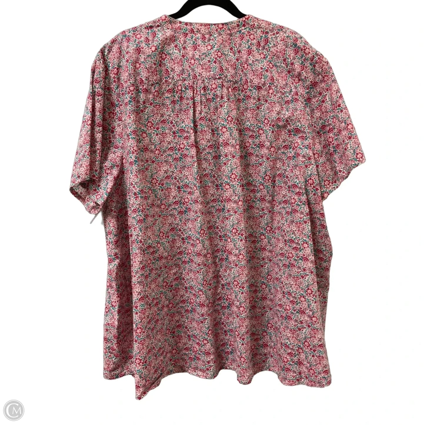 Top Short Sleeve By Woman Within In Floral Print, Size: 4x