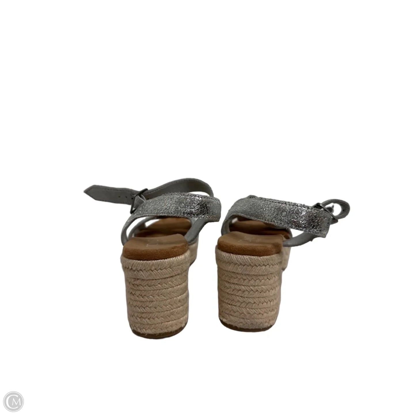 Sandals Heels Block By Toms In Silver, Size: 9.5