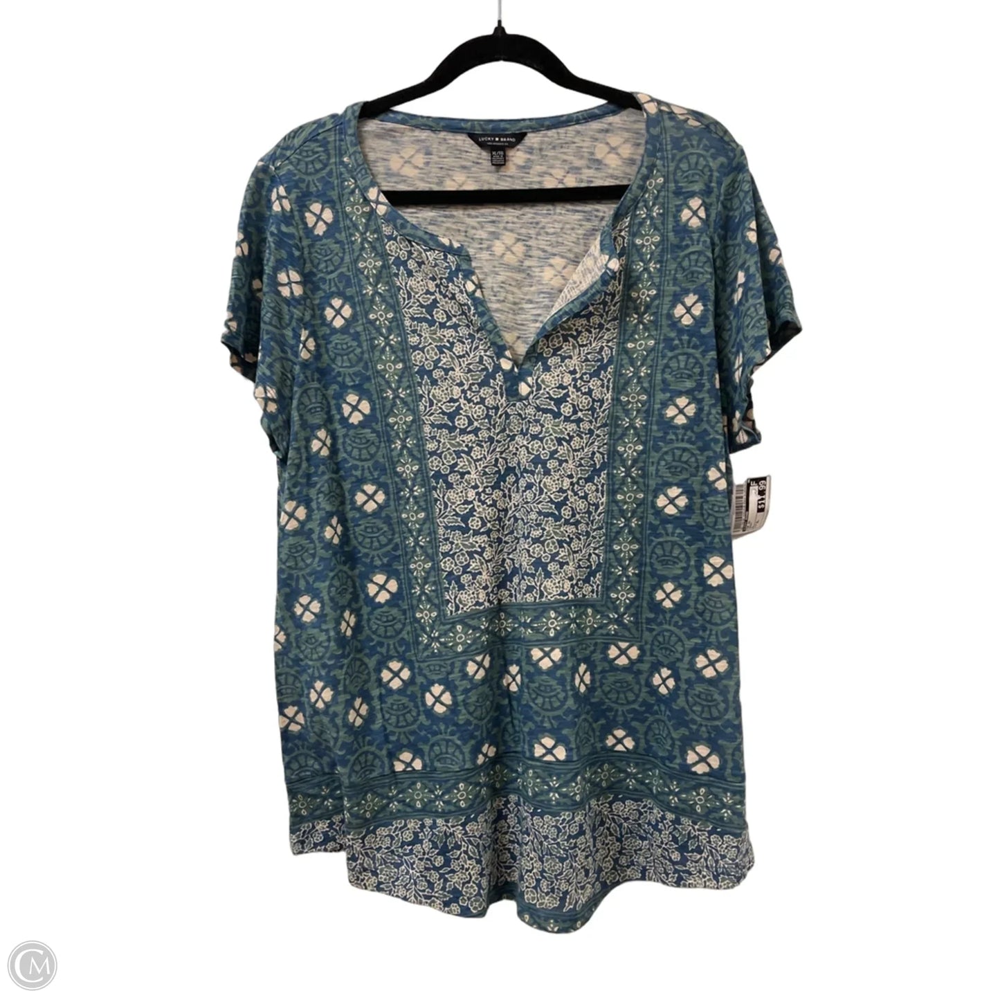 Top Short Sleeve By Lucky Brand In Green, Size: Xl