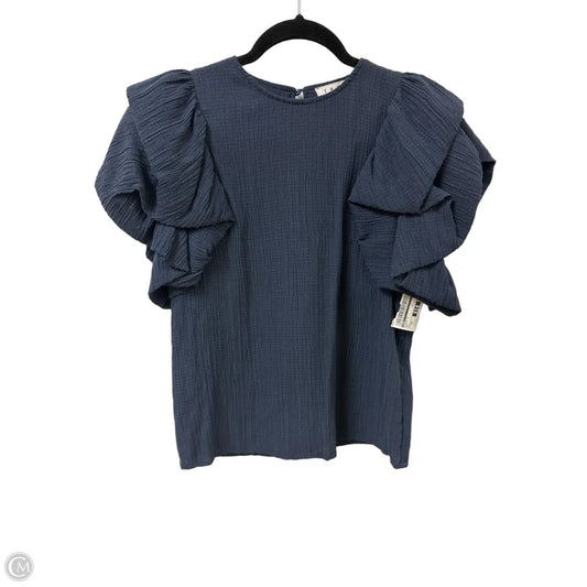 Blouse Short Sleeve By Thml In Navy, Size: Xs