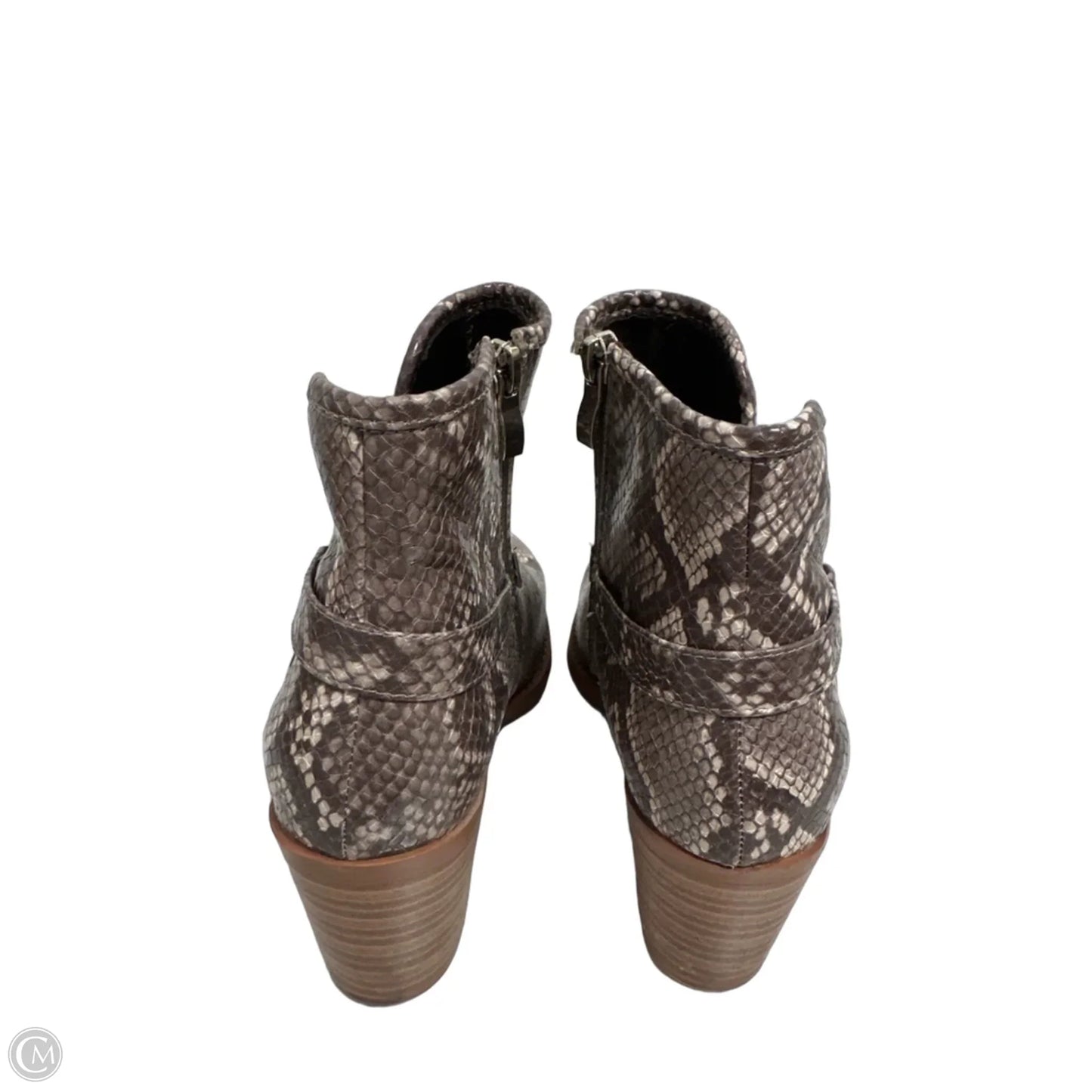 Boots Ankle Heels By Clothes Mentor In Snakeskin Print, Size: 10