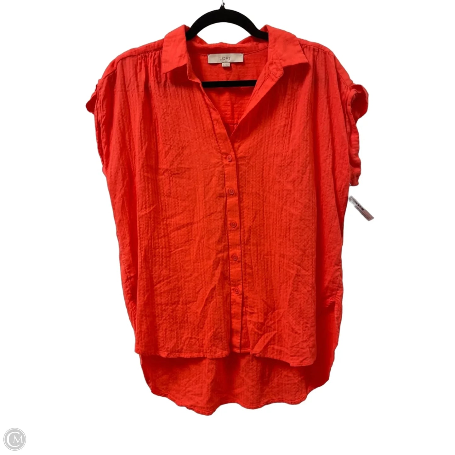 Top Short Sleeve By Loft In Orange, Size: S