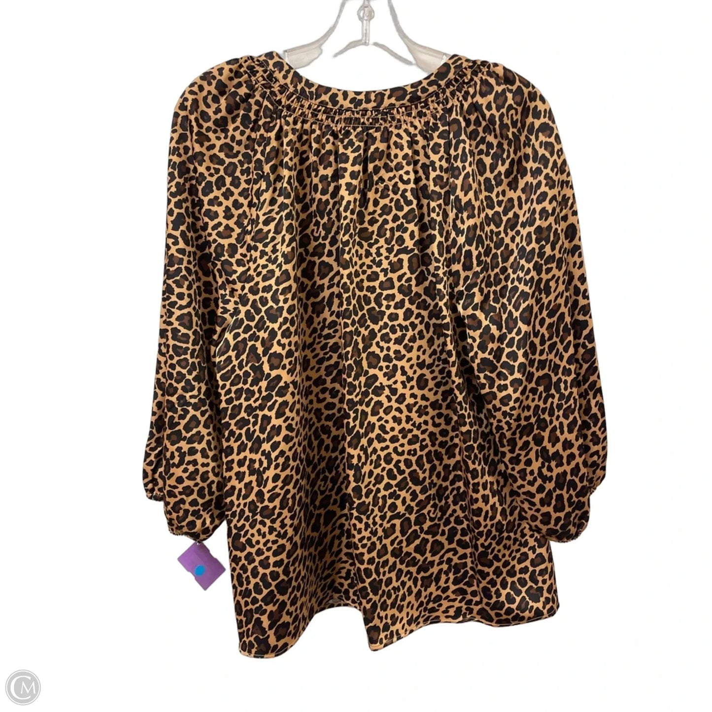 Blouse Long Sleeve By Crown And Ivy In Animal Print, Size: L