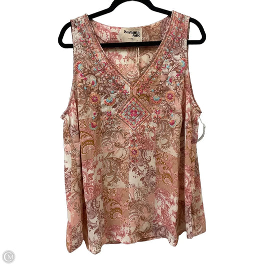 Top Sleeveless By Savanna Jane In Cream, Size: 1x