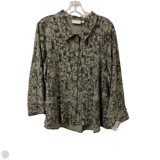 Blouse Long Sleeve By Habitat In Green, Size: L