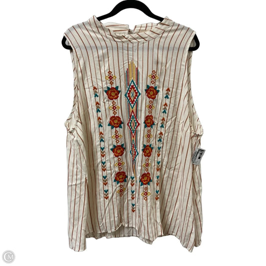 Top Sleeveless By Savanna Jane In Cream, Size: 3x