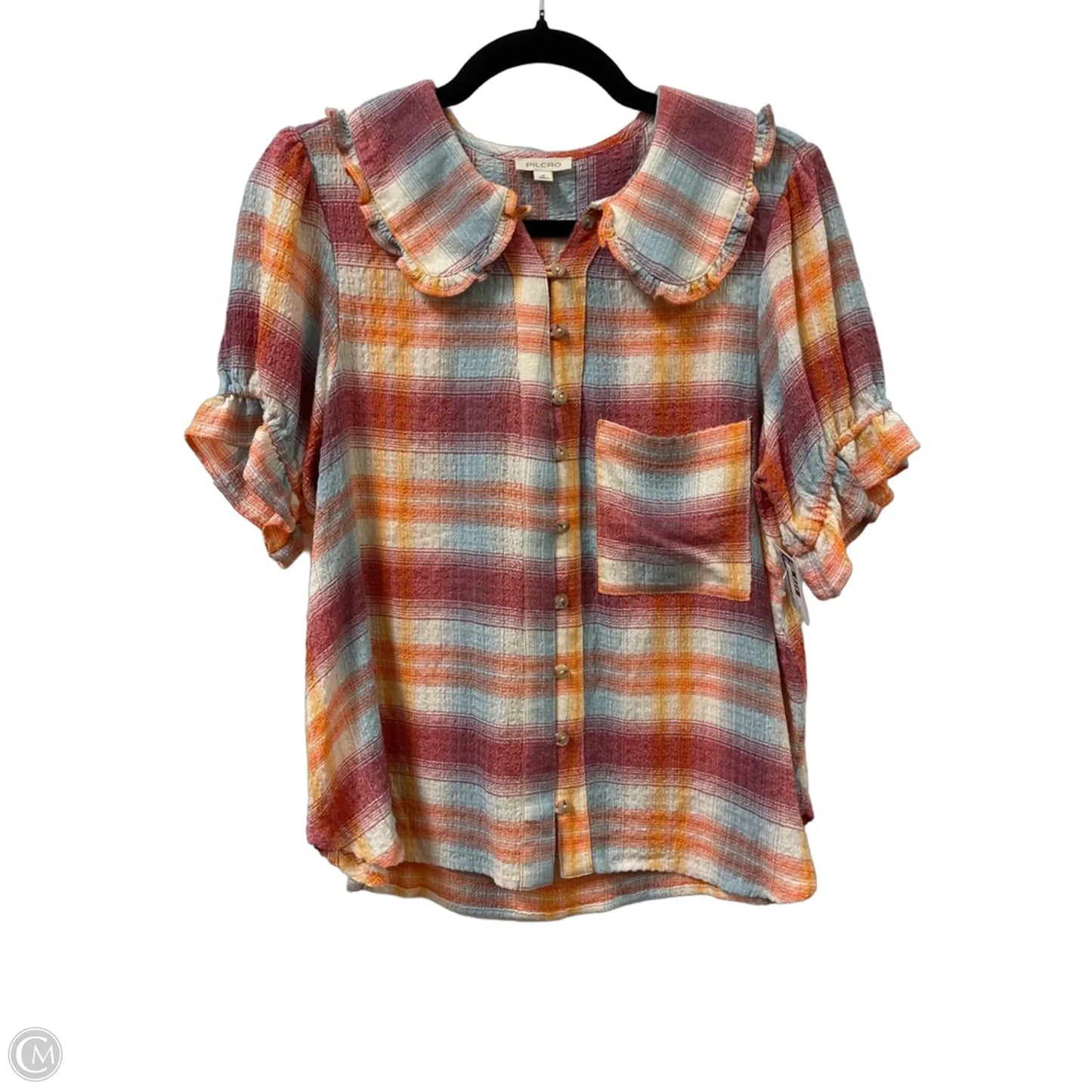 Blouse Short Sleeve By Pilcro In Orange, Size: M