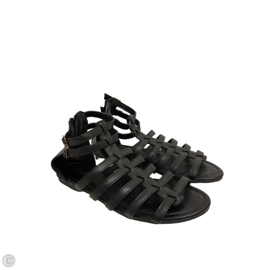 Sandals Flats By Clothes Mentor In Black, Size: 10