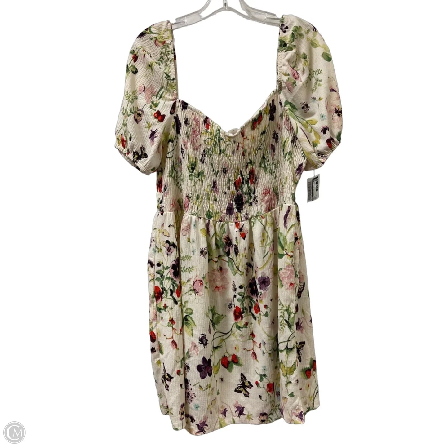Dress Party Midi By H&m In Cream, Size: 2x