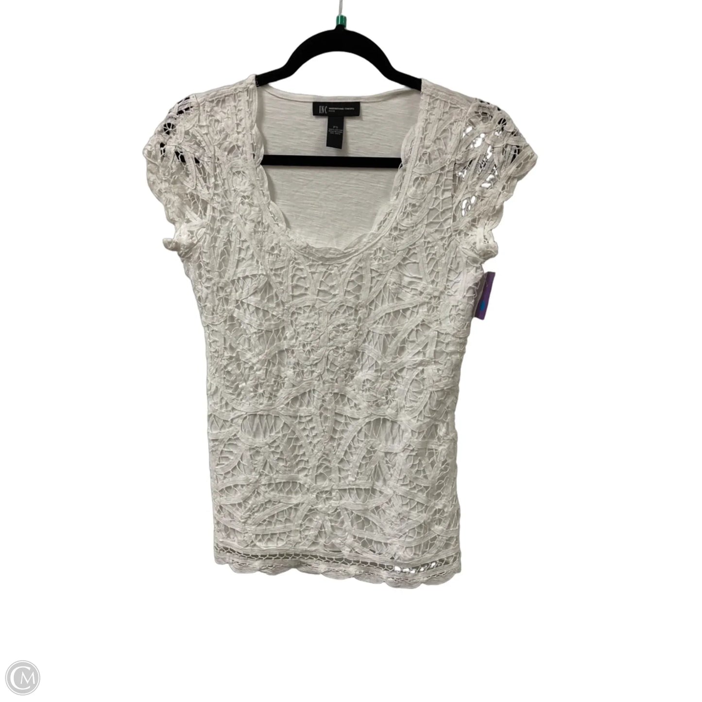 Top Short Sleeve By Inc In White, Size: Sp