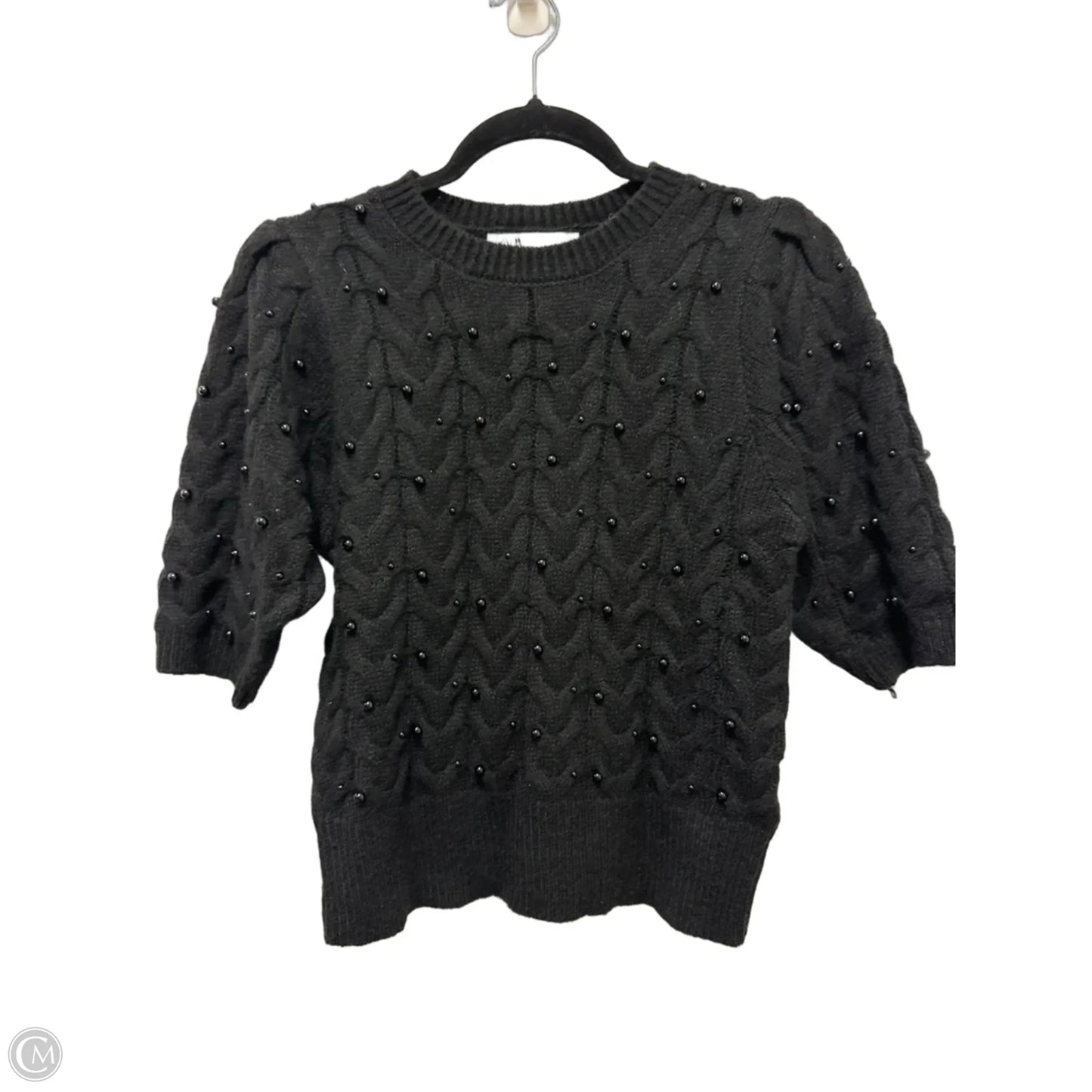Sweater Short Sleeve By Zara In Black, Size: M