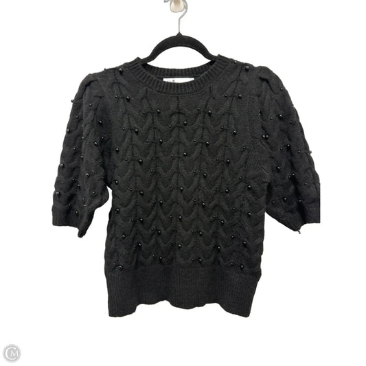 Sweater Short Sleeve By Zara In Black, Size: M