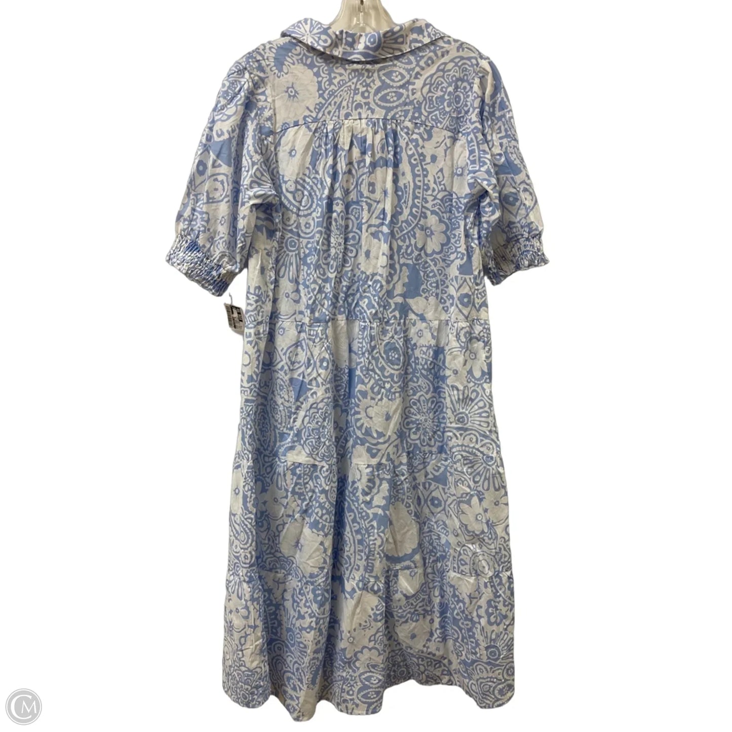 Dress Casual Maxi By Clothes Mentor In Blue & Cream, Size: M