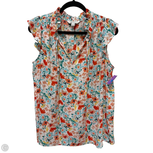 Top Sleeveless By Counterparts In Geometric Pattern, Size: L