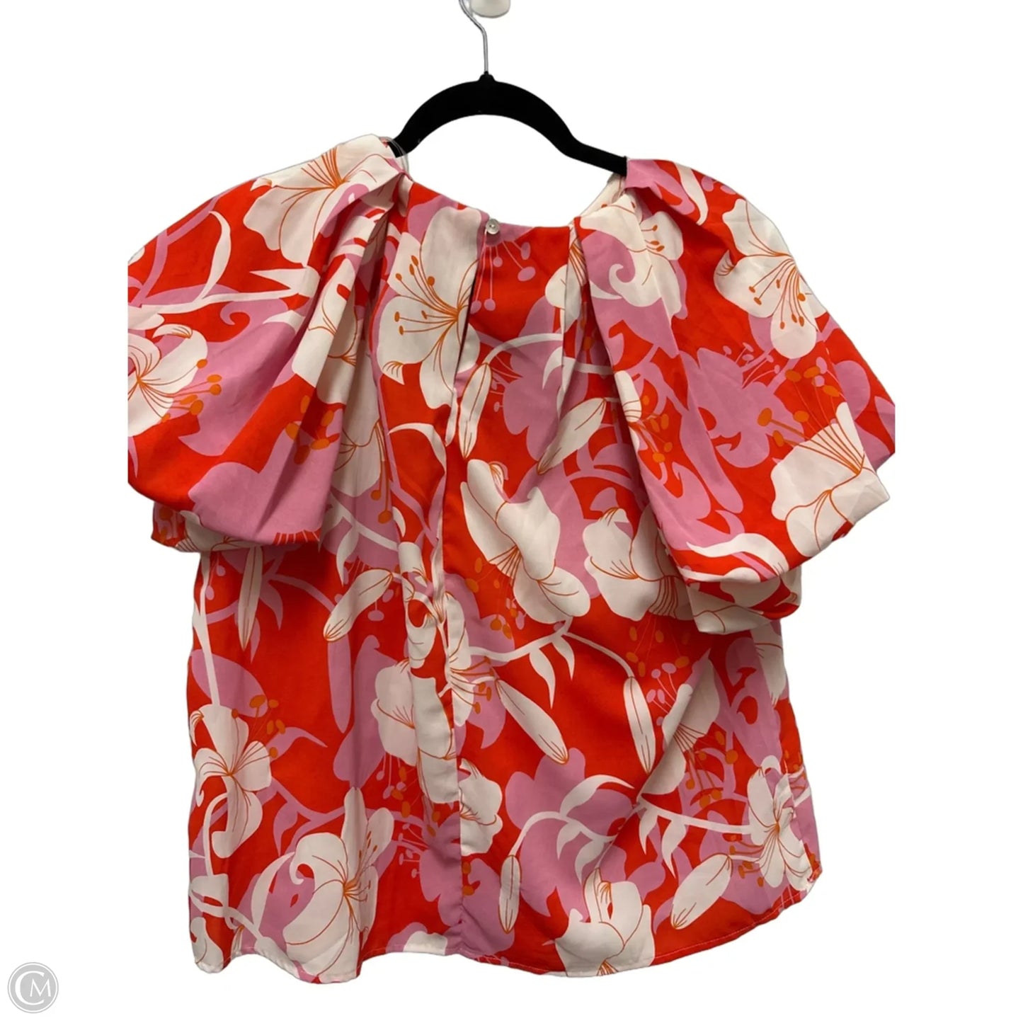 Blouse Short Sleeve By Entro In Orange & Pink, Size: M
