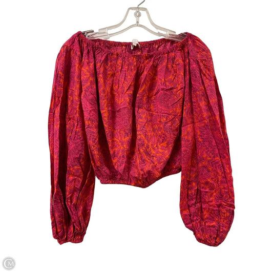 Blouse Long Sleeve By Olivaceous In Orange & Pink, Size: S