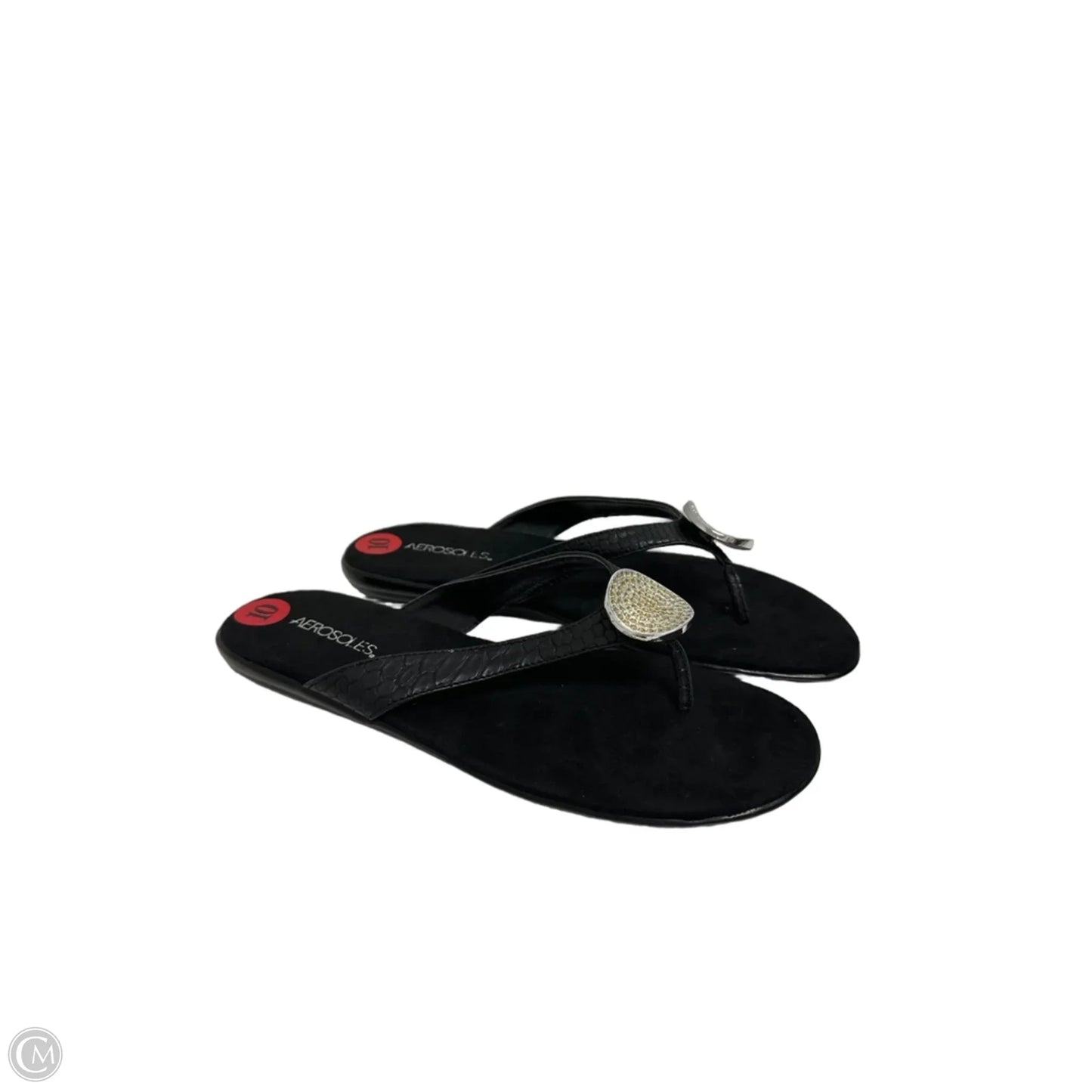 Sandals Flip Flops By Aerosoles In Black, Size: 10