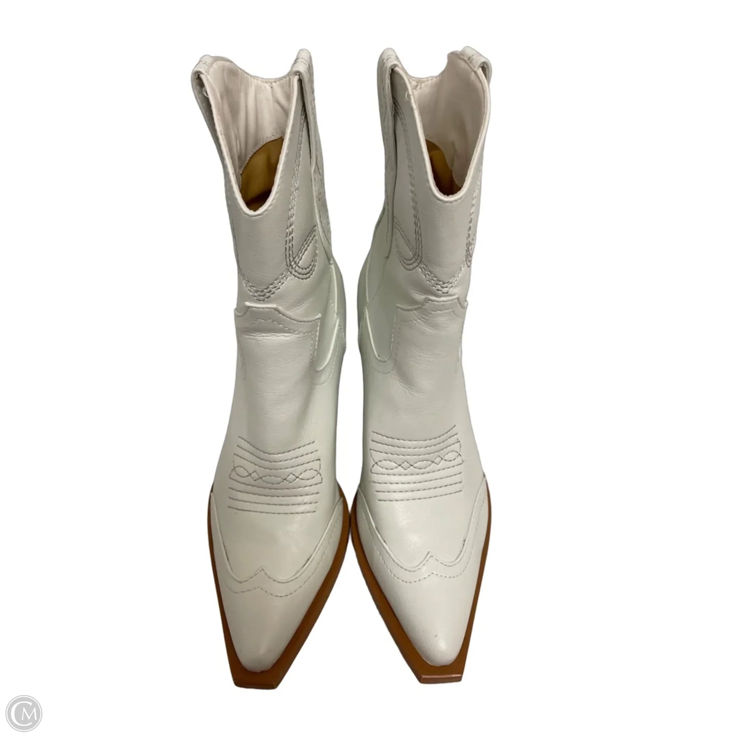Boots Ankle Heels By Clothes Mentor In White, Size: 8