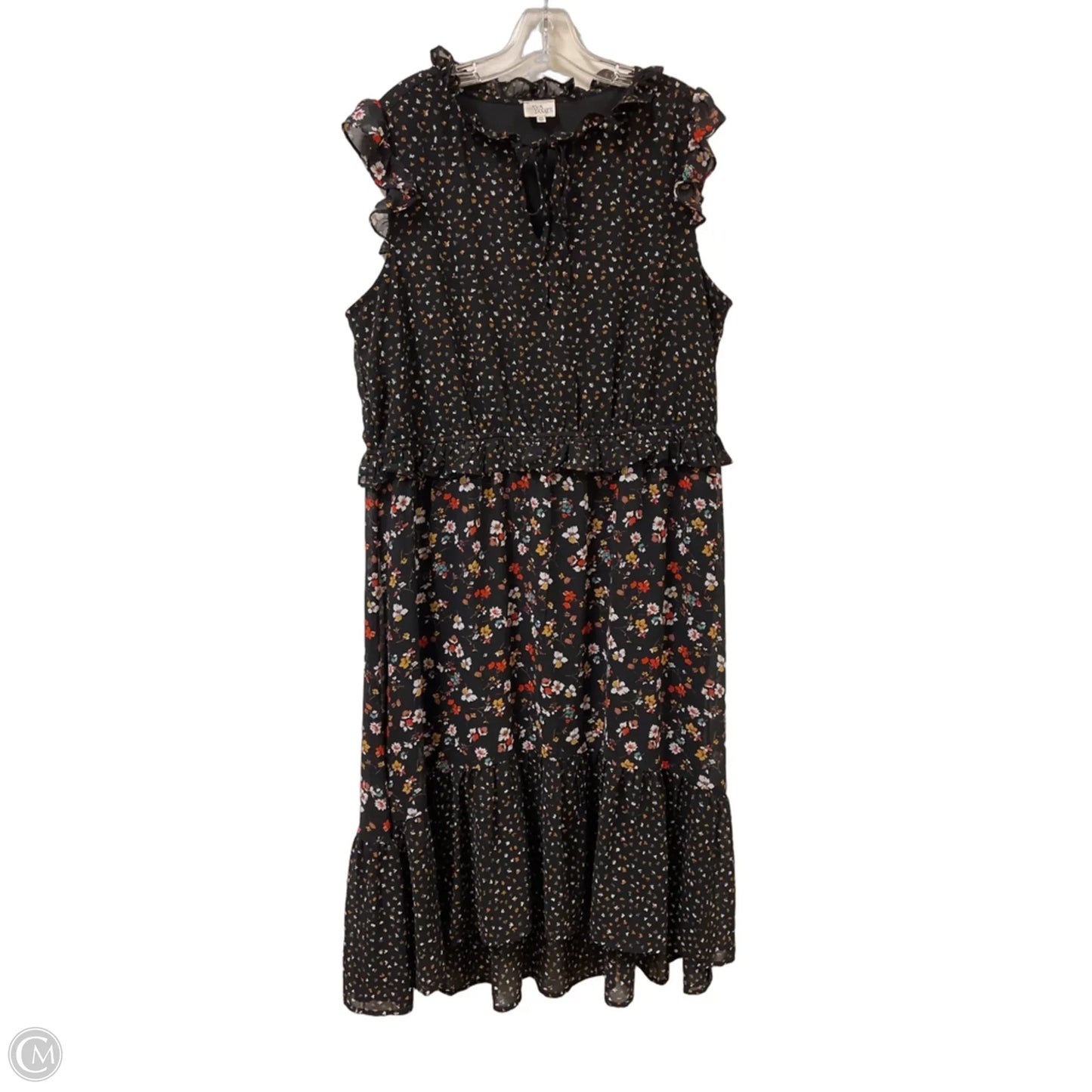 Dress Party Midi By Ava James In Black, Size: 2x