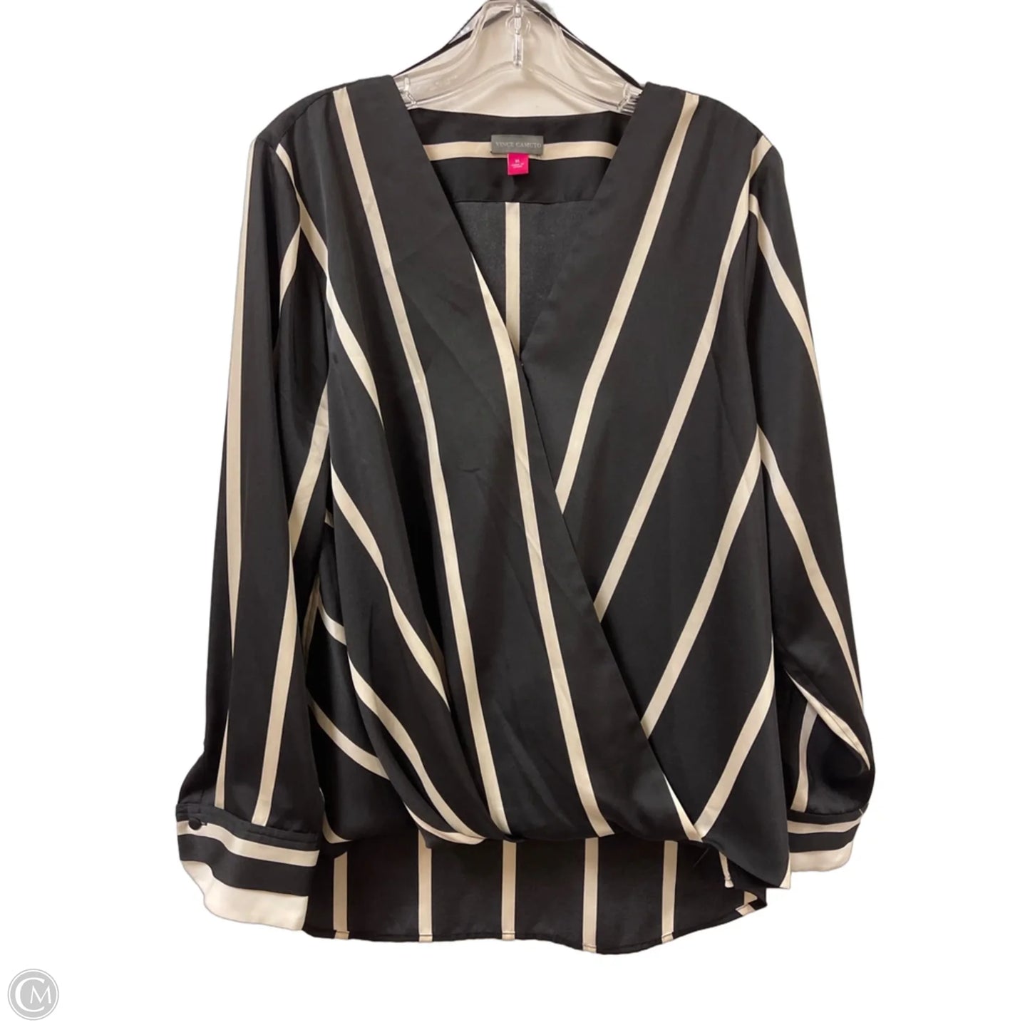 Blouse Long Sleeve By Vince Camuto In Black, Size: Xl