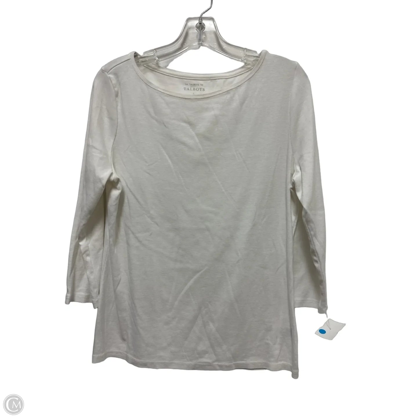 Top Long Sleeve Basic By Talbots In White, Size: L