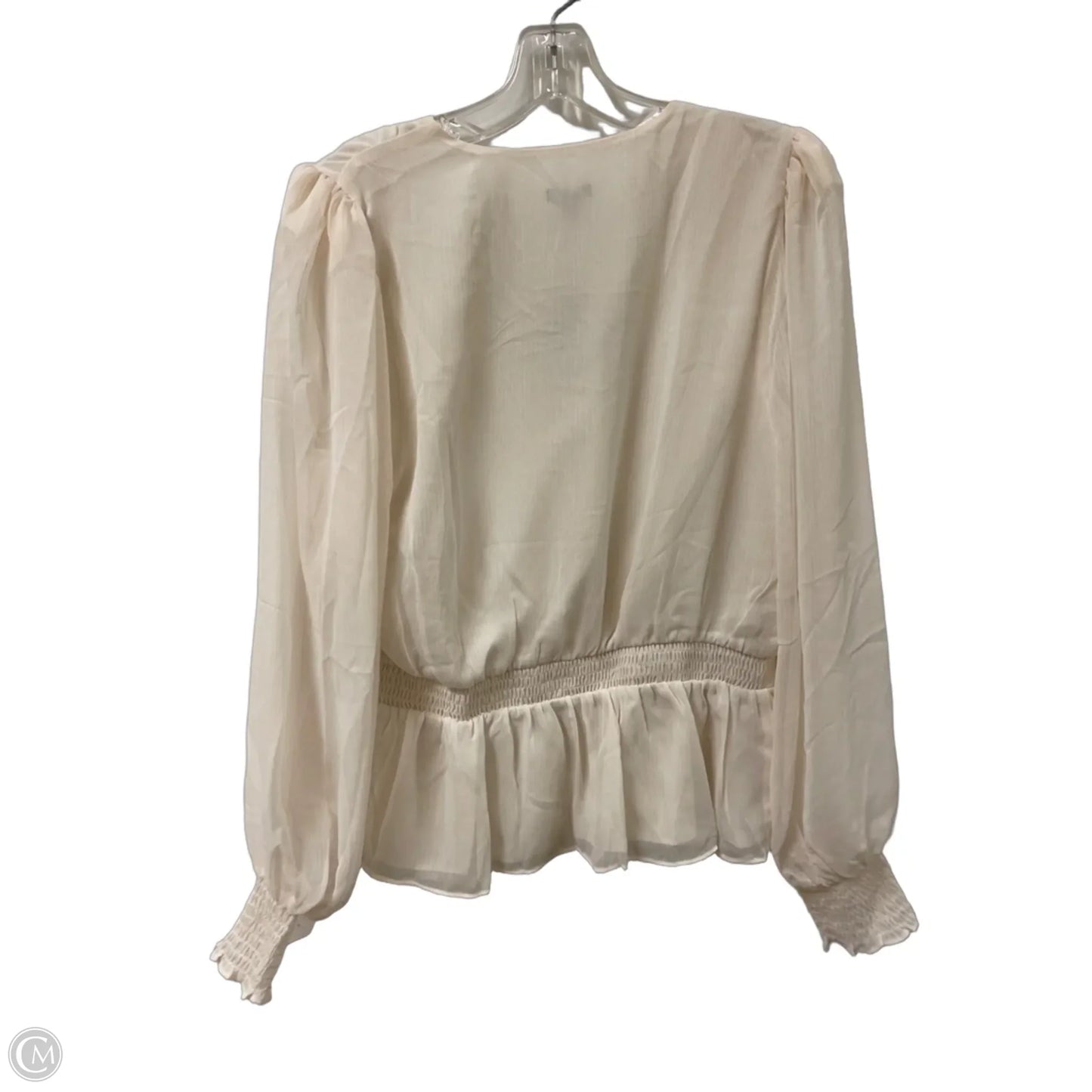 Top Long Sleeve By Express In Cream, Size: L