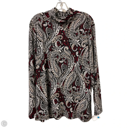 Top Long Sleeve By Susan Graver In Black & Cream, Size: Xl