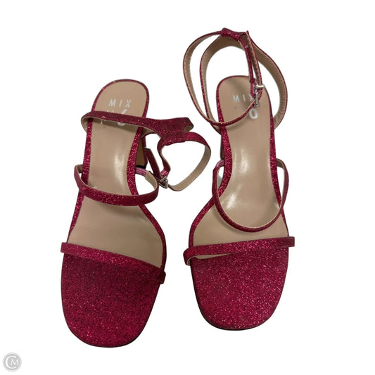 Sandals Heels Block By Mix No 6 In Pink, Size: 7.5